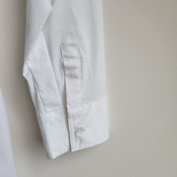 Vintage Le Chateau White Dress Shirt with Attached Tie-Belt Size L NWT - Picture 9 of 10